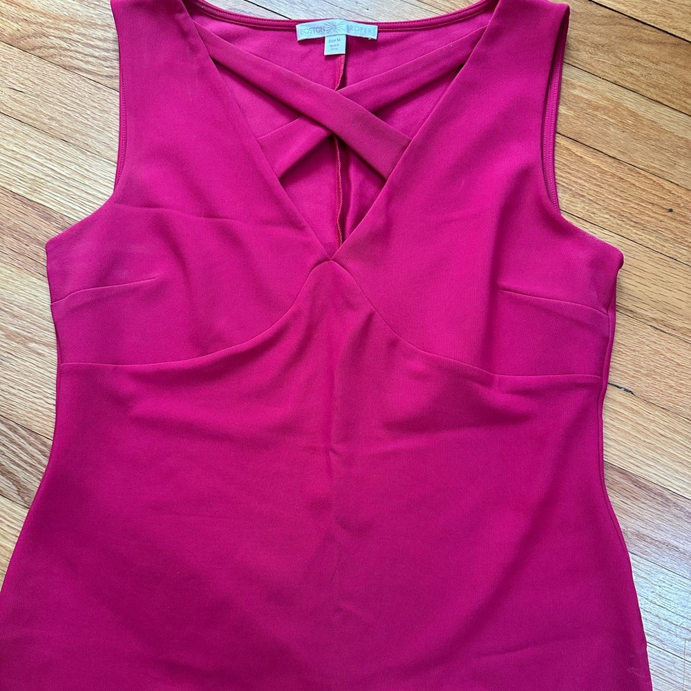 Boston Proper Cross front tank in pink
